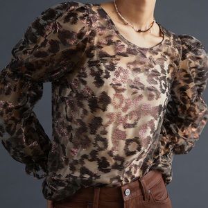 *Anthropologie Eva Franco Sheer Leopard Top